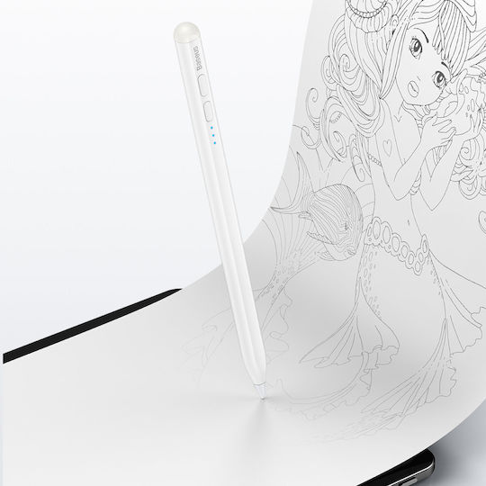 Baseus Smooth Writing Active Стилус Пен с Palm Rejection за iPad в Бял цвят SXBC000202