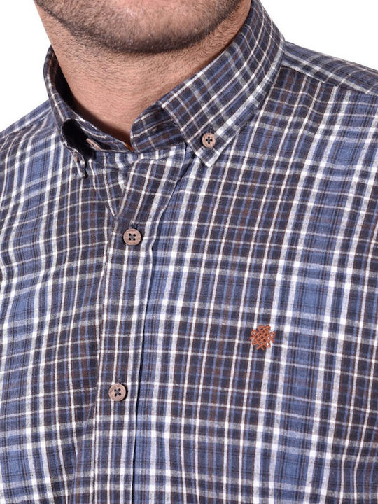 Langärmlig Flanell Hemd Geprüft Blau