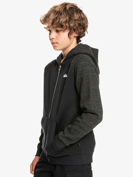 Quiksilver Boys Athleisure Hooded Sweatshirt with Zipper Black