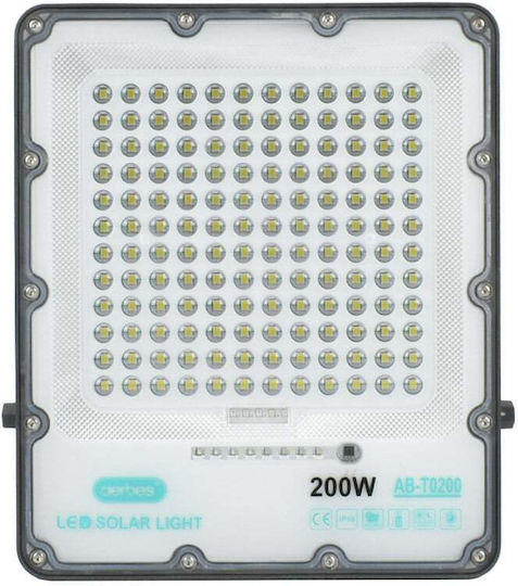 Aerbes Aerbes Στεγανός Ηλιακός Προβολέας LED 200W Ψυχρό Λευκό 6000K με Τηλεχειριστήριο IP66