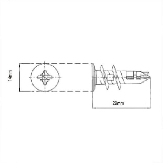 Elvhx Ούπα Πλαστικό 14x29mm 200τμχ