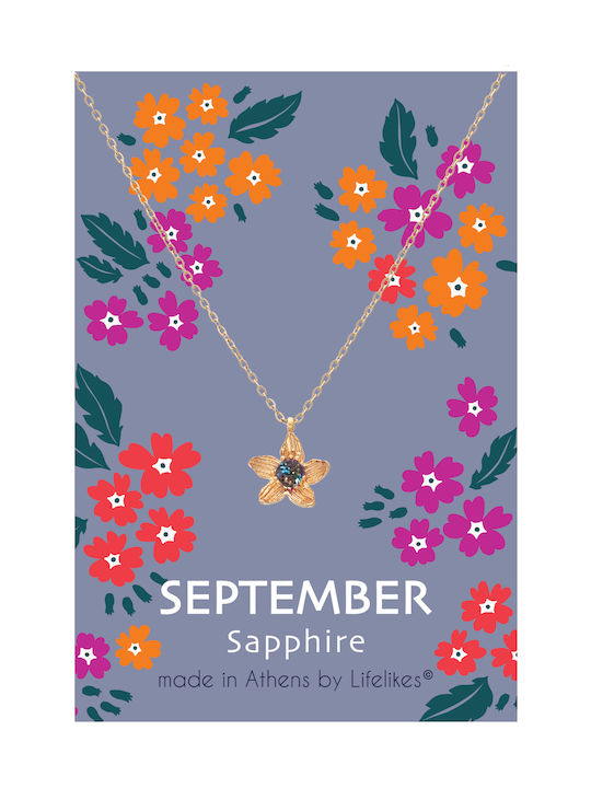 LifeLikes Birthstone September cu design Floare Placat cu aur