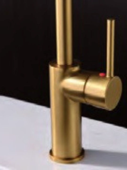 Natalia Tall Kitchen Faucet Counter Gold