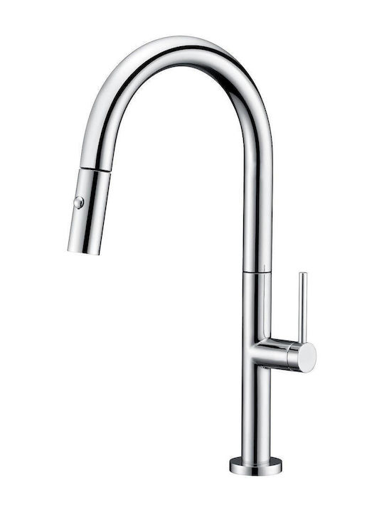 Excel Rozario Tall Kitchen Faucet Counter with Spiral Silver