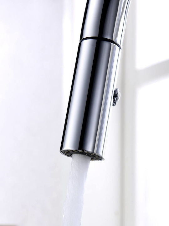 Excel Rozario Tall Kitchen Faucet Counter with Spiral Silver