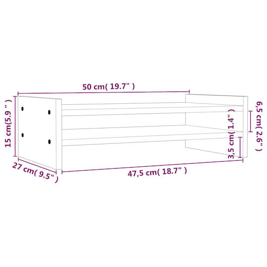 vidaXL Tabletop Suport Monitor Maro (814019)