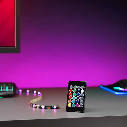 The Source Ταινία LED USB 5V RGB Φως 2m με Τροφοδοτικό & Τηλεχειριστήριο