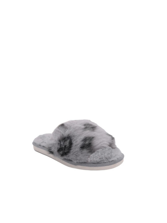 Jomix YL-69 Women's Slipper with Fur In Gray Colour