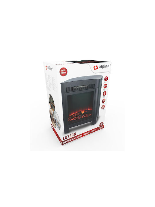 Alpina Appliances Luzern Επιδαπέδιο Ηλεκτρικό Τζάκι 1800W 41x59cm Μαύρο