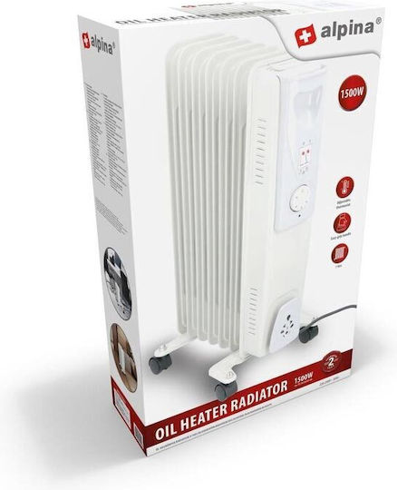 Alpina Appliances Καλοριφέρ Λαδιού με 7 Φέτες 1500W