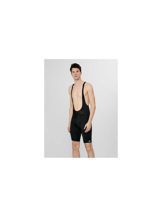 4F Pantaloni de ciclism cu bretele Negru