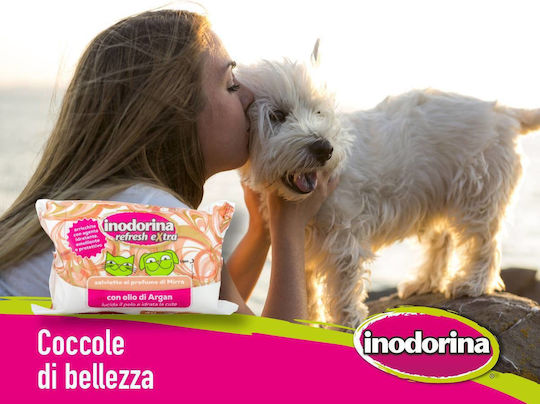 Inodorina Refresh Extra 40 Кърпички За Кучета И Котки За Почистване На Тялото С Аромат На Жасмин Без Алкохол