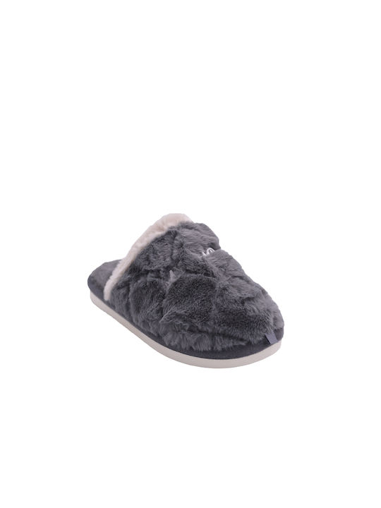 Jomix MD1222 Women's Slipper with Fur In Gray Colour