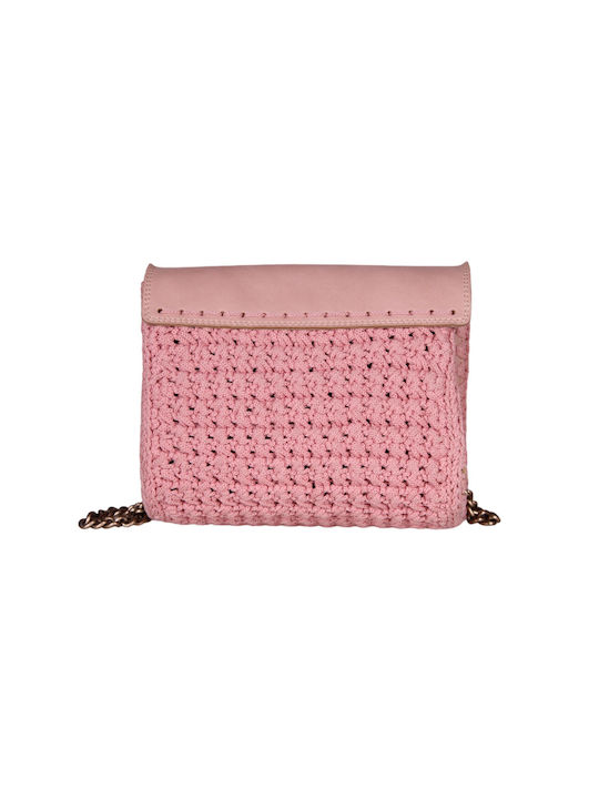 Women's handmade knitted bag with polypropylene yarn and Italian leatherette rotten apple