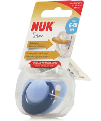 Nuk Schnuller Gummi Star Blue / Blue mit Etui für 6-18 Monate 1Stück