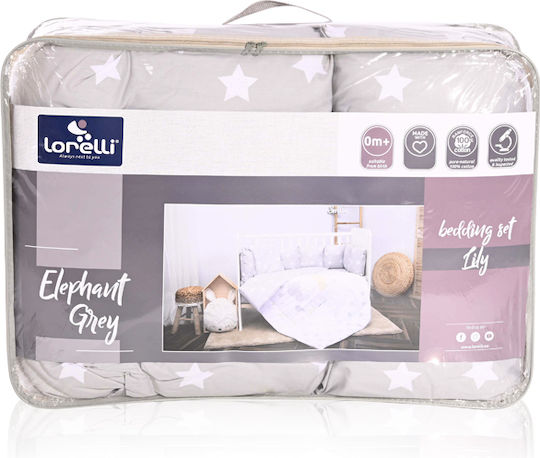 Lorelli Baby Crib Bedding Set Little Bear 4pcs Light Blue