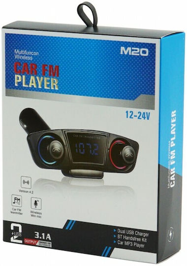 FM Transmitter Autovehicul cu MicroSD / USB 3.1A M20 12.24V
