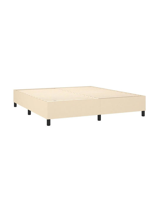 Bed Queen Upholstered with Fabric Blue with Slats & Mattress 160x200cm