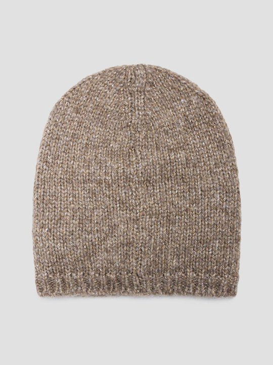 Replay Ribbed Beanie Cap Beige