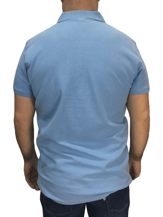 Star Polo Short Sleeve Blouse Light Blue