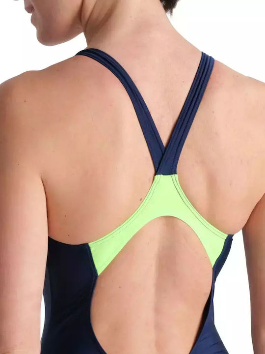 Back Graphic Αθλητικό Ολόσωμο Μαγιό Navy Μπλε