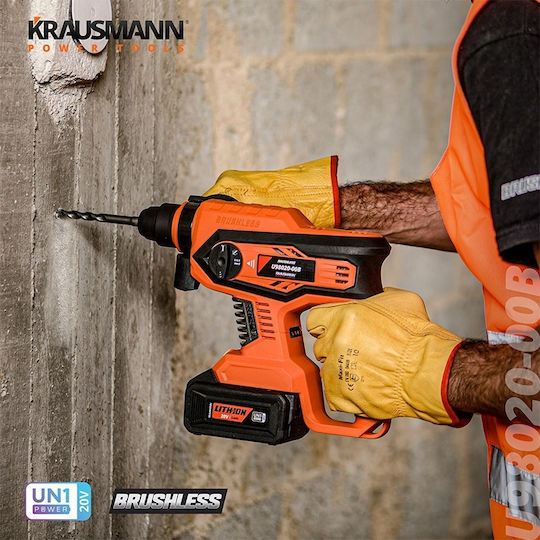 Krausmann Impact Demolition Hammer Battery 20V 2x5Ah with Chuck SDS Plus U98020-25SΒ