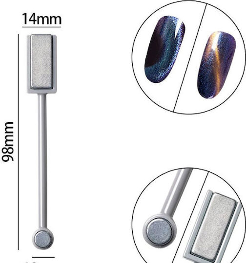 Magnetic Nail Design Magnet Cat Eye Effect Εργαλεία Διακόσμησης για Νύχια σε Ασημί Χρώμα