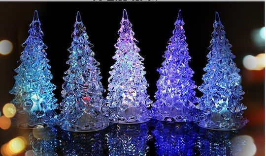 Christmas Decorative Illuminated Tree 13cm Battery Transparent