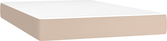 Bett Halb-Doppelbett Mit Kunstleder bezogen Cappuccino mit Latten & Matratze 120x200cm