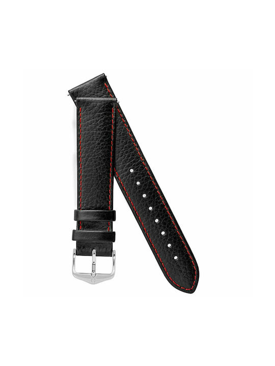 Hirsch Kansas Leather Strap Black 22mm