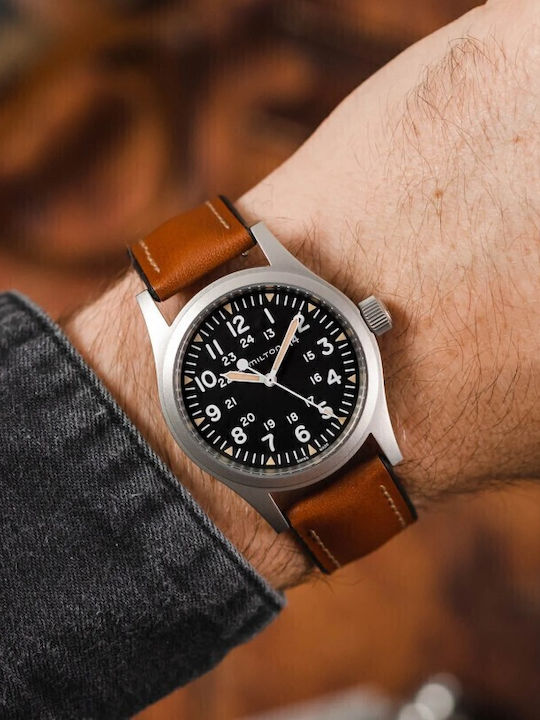 Hirsch James Δερμάτινο Λουράκι Καφέ 20mm
