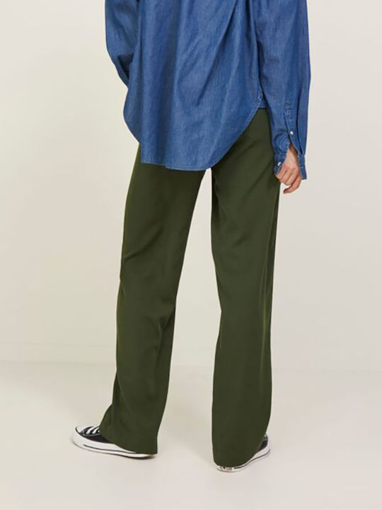 Jack & Jones Damen Hoch tailliert Stoff Hose mit Gummizug Kombu Green Jack & Jones Damen Hoch tailliert Stoff Hose mit Gummizug Kombu Green