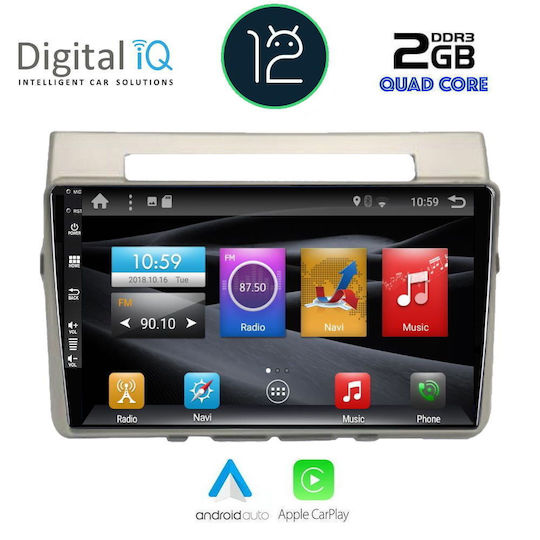 Digital IQ Auto-Audiosystem für Toyota Corolla Verso / Umkehr 2004-2009 (Bluetooth/USB/AUX/WiFi/GPS/Apple-Carplay/Android-Auto/Notenblätter) mit Touchscreen 9"