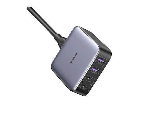 Ugreen Φορτιστής Χωρίς Καλώδιο GaN με 2 Θύρες USB-A και 2 Θύρες USB-C 65W Power Delivery / Quick Charge 4.0 Μαύρος (Nexode GaN CD327)