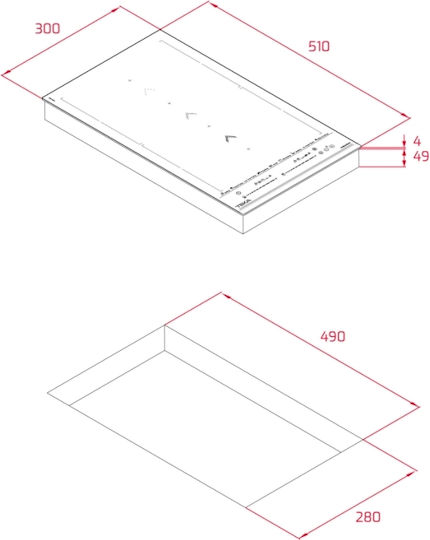 Teka Domino Induction Cooktop Autonomous with Child Lock Function 30x51εκ.