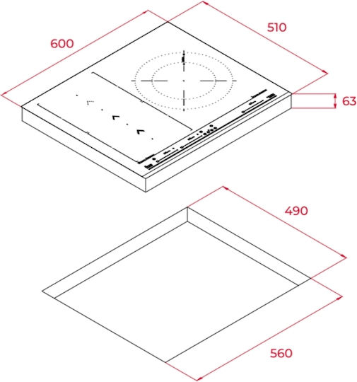Teka Induction Cooktop Autonomous with Child Lock Function 60x51εκ.