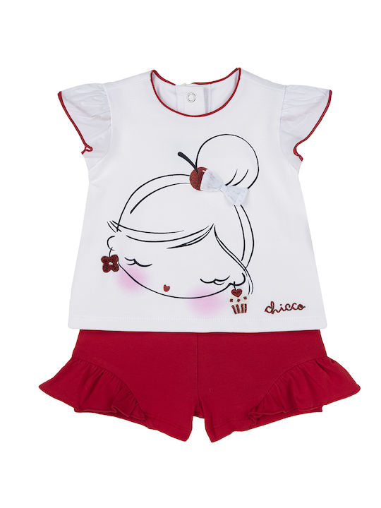 Chicco Kinder Set mit Shorts Sommer 2Stück Rot