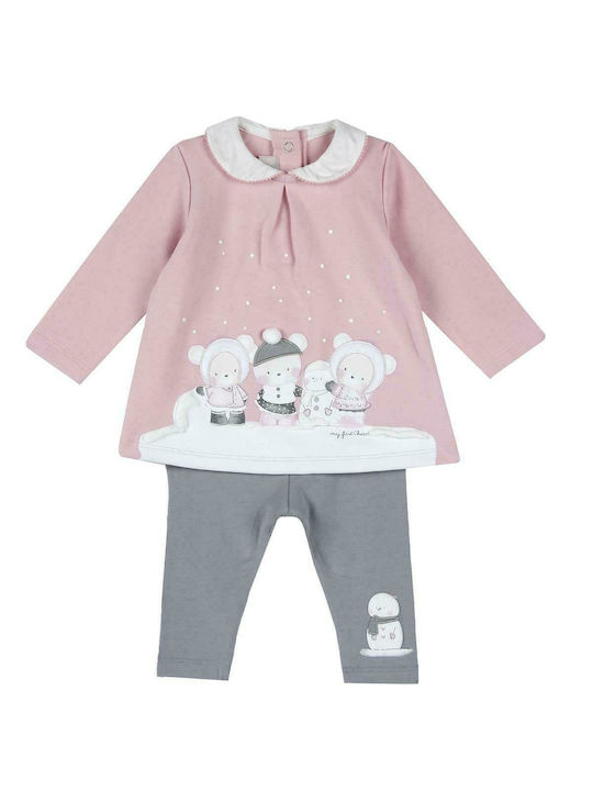 Chicco Kinder Set mit Leggings Winter 2Stück Rosa