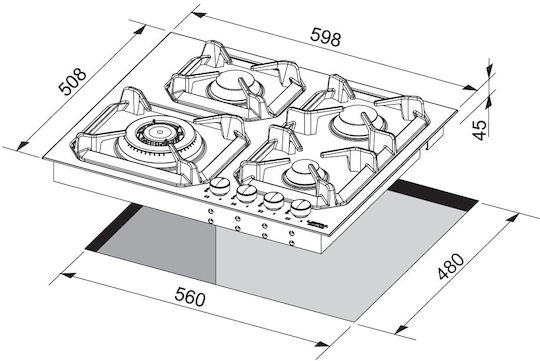 Lofra Автономен Inox 59.8x50.8εκ.