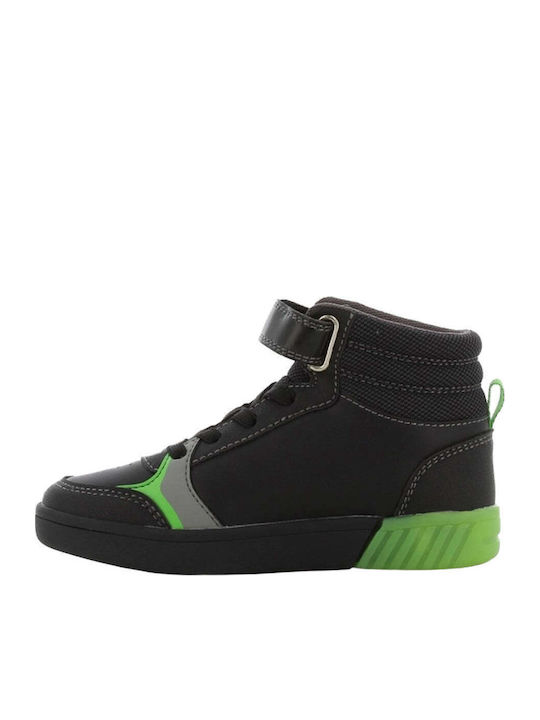 Jurassic World Παιδικά Sneakers High με Σκρατς & Φωτάκια Μαύρα