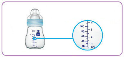 Mam Glass Baby Bottle Feel Good with Silicone Teat for 0+ Months Light Blue Light Blue 170ml