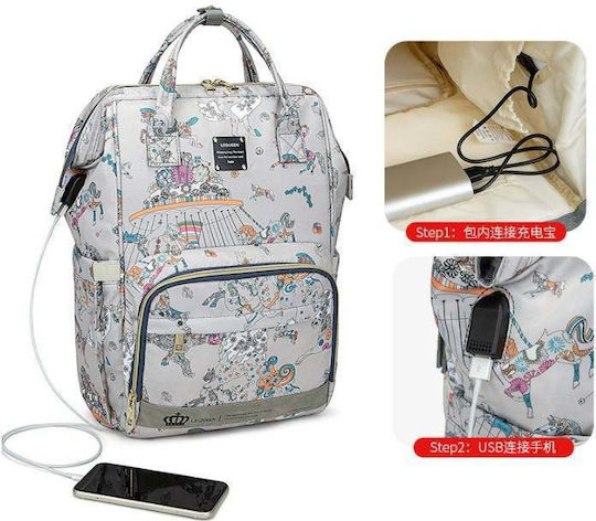Lequeen Diaper Bag Gray 42x27cm.
