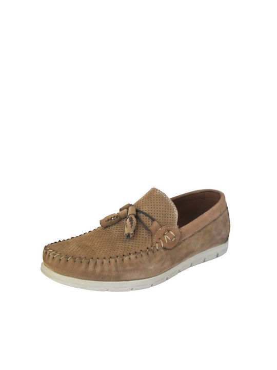 Gale Anatomical Leather Moccasins In Dark Beige Color Spanish Made