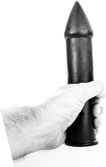 All Black Dildo Vibrator Anal Black 24cm
