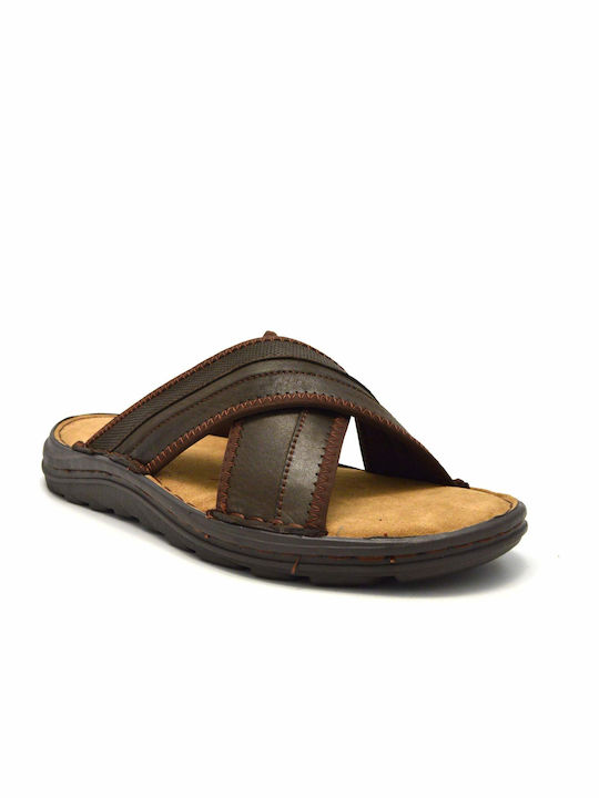 Gale Men's Leather Sandals Brown