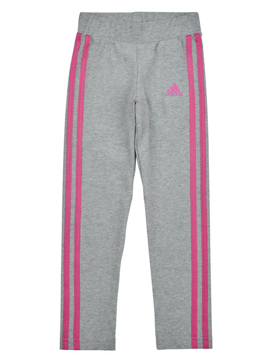 adidas Kids Long Sport Legging Tight Striped Gray