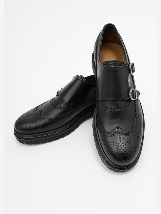 Guy Laroche Piele Oxford-uri pentru bărbați Negre