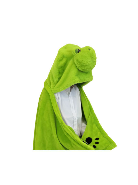 Noxxiez Κουβέρτα Βελουτέ Turtle Πράσινη 100x130εκ.
