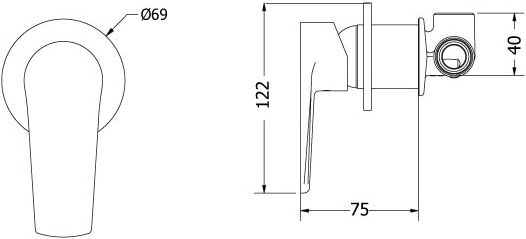 Viospiral Optima II Μίκτης Μπαταρίας Εντοιχισμού Νιπτήρα 2 Εξόδων Ασημί