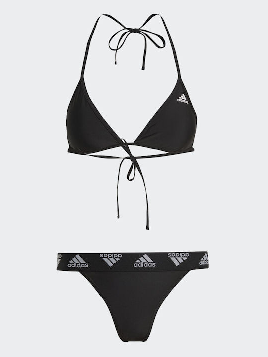 Performance Triangle Sportliches Bikini-Set Dreieck mit Abnehmbarer Verstärkung Schwarz